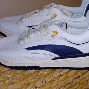 Oncept Preston leather sneakers, NWT, White and Indigo, size 9.5